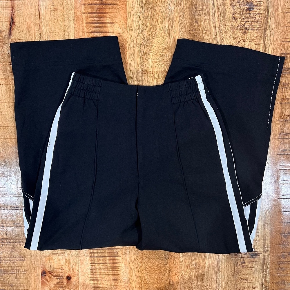 Adidas Y-3 Women's 3/4 Stripe Wide Leg Pants - Black